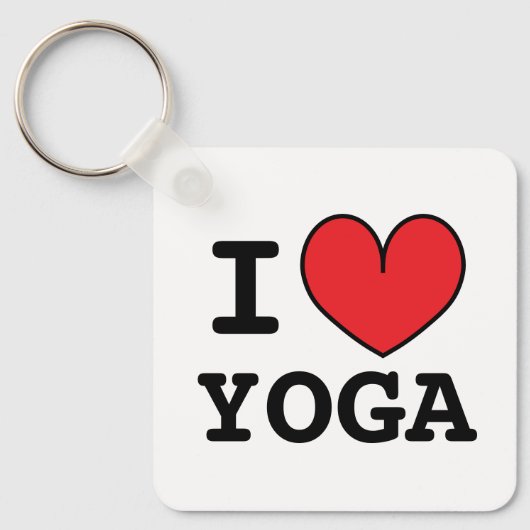I ❤ YOGA custom sleutelhanger cadeau met rood hart (Voorkant)