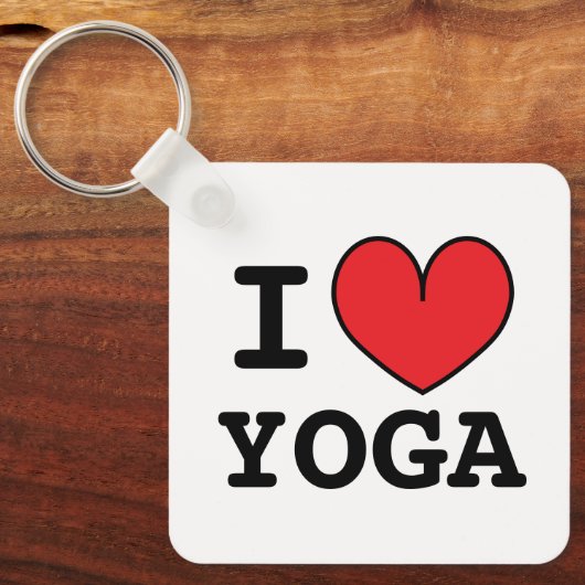 I ❤ YOGA custom sleutelhanger cadeau met rood hart (Voorkant)