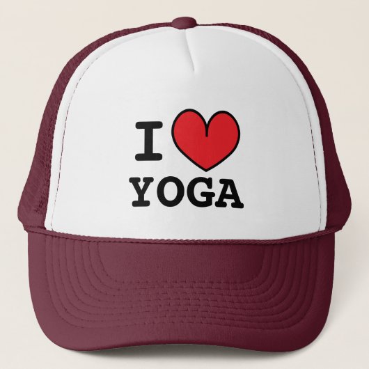 I ❤ YOGA trucker hoed met aangepaste kleuren Trucker Pet (Voorkant)