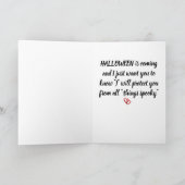 **I ZAL U ZORGEN NEMEN** HALLOWEEN LOVE KAART (Binnen)