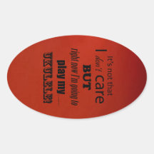 I Zorg voor Ukulele Oval Sticker