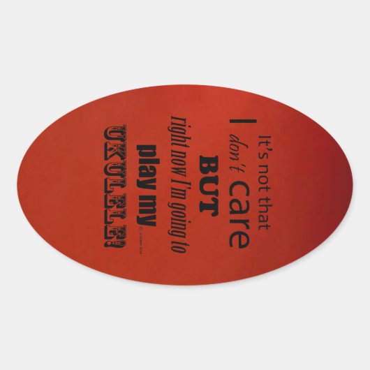 I Zorg voor Ukulele Oval Sticker (Voorkant)