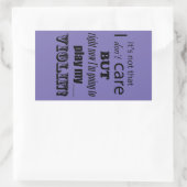 I Zorg voor Violin Rechthoekige Sticker (Tas)