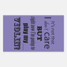 I Zorg voor Violin Rechthoekige Sticker