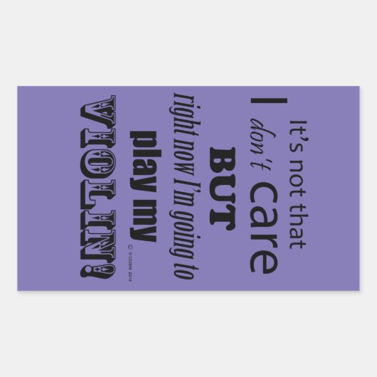 I Zorg voor Violin Rechthoekige Sticker (Voorkant)