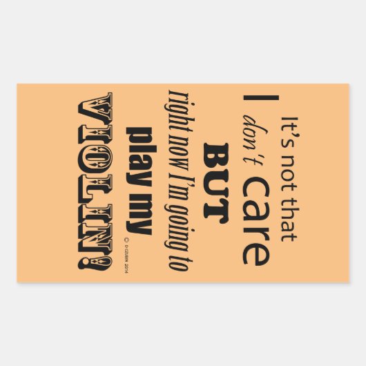 I Zorg voor Violin Rechthoekige Sticker (Voorkant)