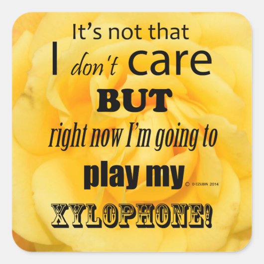 I Zorgt voor Xylophone Square Sticker (Voorkant)