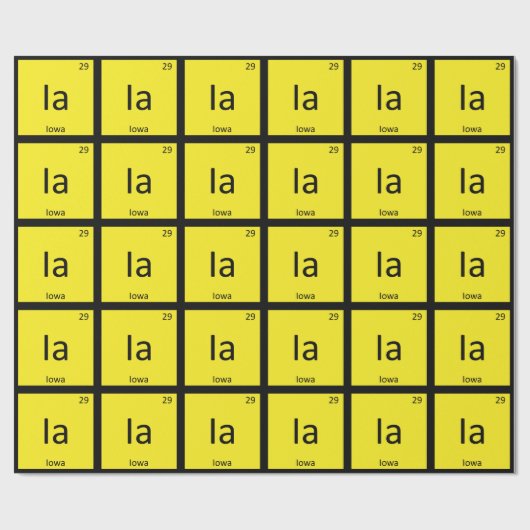 Ia - Iowa State Chemistry Periodic Table Symbol Cadeaupapier (Vlak)