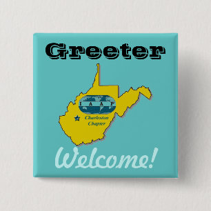 IAAP Greeter Badge Vierkante Button 5,1 Cm