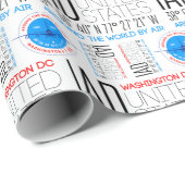 IAD, Washington DC, reizen de wereld door een luch Cadeaupapier (Rol Hoek)