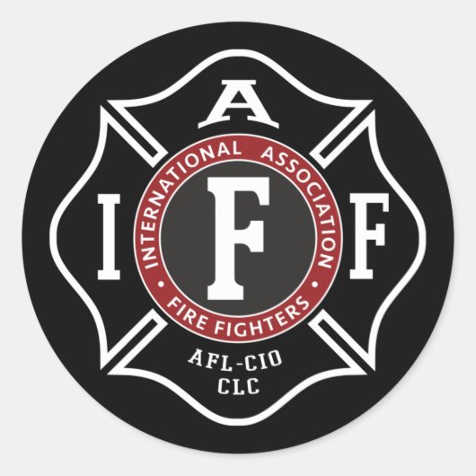 IAFF Maltese ronde Sticker (Voorkant)