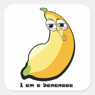 Iam a banana, fat banana vierkante sticker