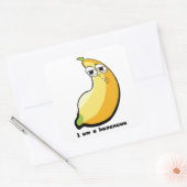 Iam a banana, fat banana vierkante sticker (Envelop)