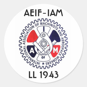 IAM logo, AEIF-IAM, LL 1943 Ronde Sticker