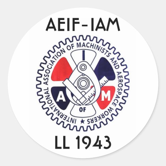 IAM logo, AEIF-IAM, LL 1943 Ronde Sticker (Voorkant)