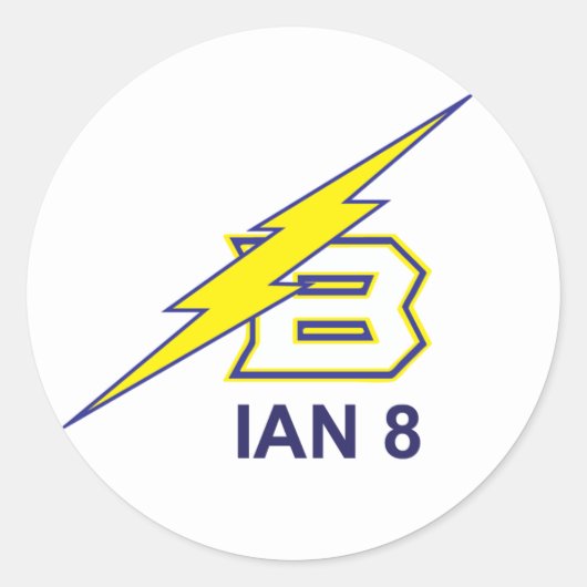 IAN 8 RONDE STICKER (Voorkant)