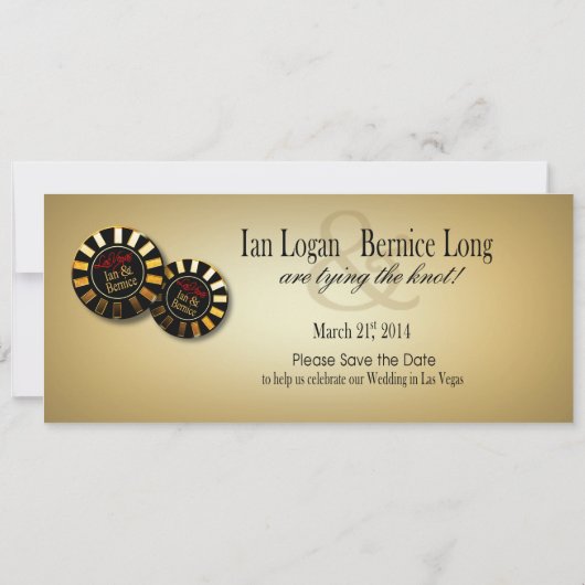 Ian & Bernice Las Vegas Deluxe Rood Zwart Goud Kaart (Achterkant)