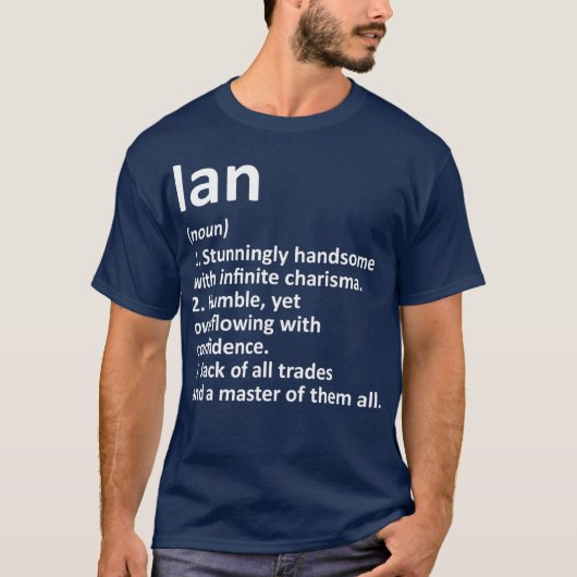 IAN Definition Personalized Name Funny Birthday T-shirt (Voorkant)