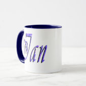 Ian, Name, Logo, Blue Ringer Combo Coffee Mok (Voorkant links)