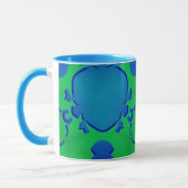 IAN ~ Zany 3D Fractal ~ Blauwe en groene Mok (Links)