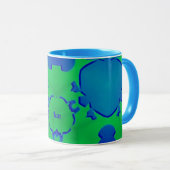 IAN ~ Zany 3D Fractal ~ Blauwe en groene Mok (Voorkant rechts)