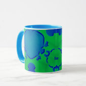 IAN ~ Zany 3D Fractal ~ Blauwe en groene Mok (Voorkant links)