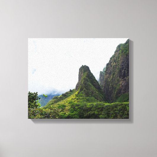 iao naald staatsmonument in maui hawaii canvas afdruk (Voorkant)