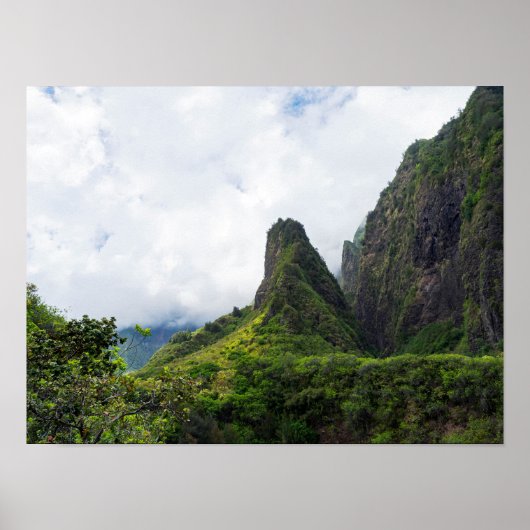 iao - naaldstaatmonument in maui hawaii poster (Voorkant)