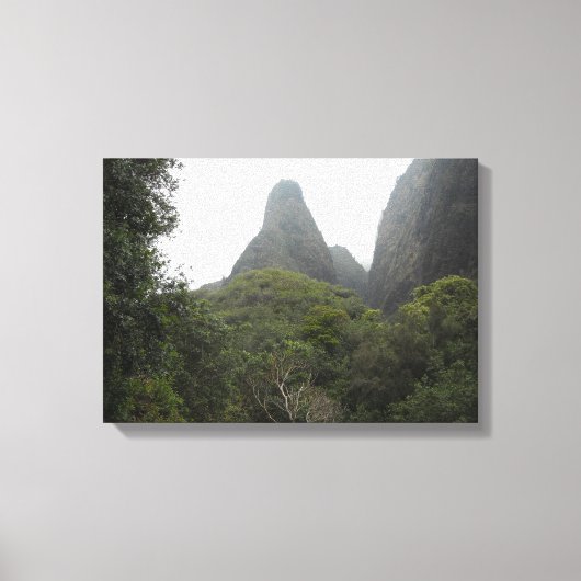 Iao Needle in Maui, Hawaii Canvas Afdruk (Voorkant)