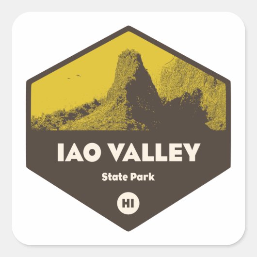 Iao Valley State Park Hawaii Vierkante Sticker (Voorkant)
