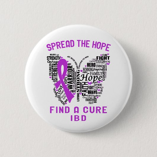 IBD Awareness Ribbon Support Gifts Ronde Button 5,7 Cm (Voorkant)