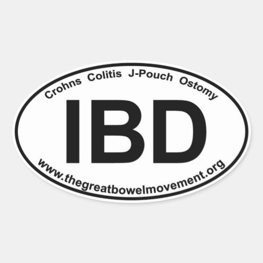 IBD - Crohns Colitis - Ovale Sticker (Voorkant)