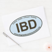 IBD - Crohns Colitis - Ovale Sticker - Blauw/Bruin (Envelop)