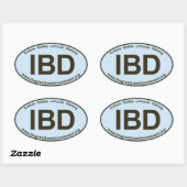 IBD - Crohns Colitis - Ovale Sticker - Blauw/Bruin (Vel)