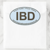 IBD - Crohns Colitis - Ovale Sticker - Blauw/Bruin (Tas)