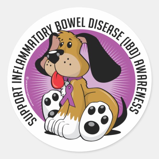 IBD Dog Ronde Sticker (Voorkant)