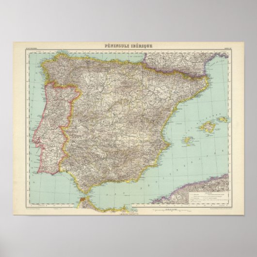 Iberisch schiereiland poster (Voorkant)