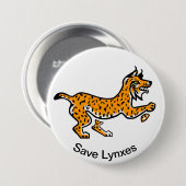 Iberische lynx - knop ronde button 7,6 cm (Voorkant /achterkant)