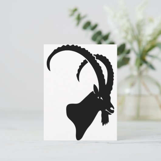 ibex capricorn steinbock berggeiten klimmen briefkaart (Staand voorkant)