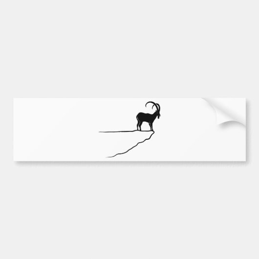 ibex capricorn steinbock mountain goat sheep climb bumpersticker (Voorkant)