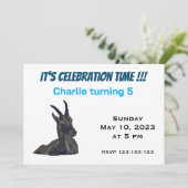 Ibex Geit Dier Art Kids Verjaardag Kaart (Staand voorkant)