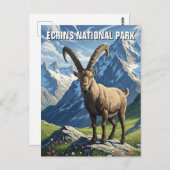Ibex in Écrins Nationaal Park Frankrijk Reizen Briefkaart (Voorkant / Achterkant)