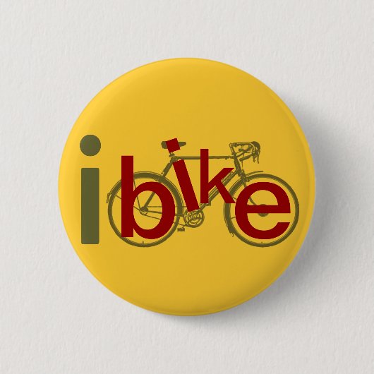 iBike / Love Cycling Ronde Button 5,7 Cm (Voorkant)
