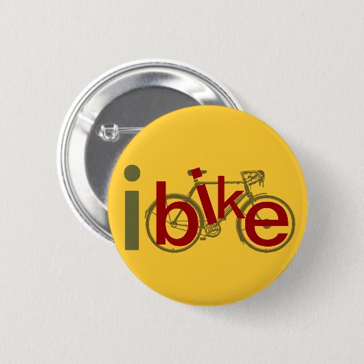 iBike / Love Cycling Ronde Button 5,7 Cm (Voorkant /achterkant)