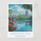 Ibirapuera Park Sao Paolo Brazil Vintage Travel Briefkaart (Voorkant)