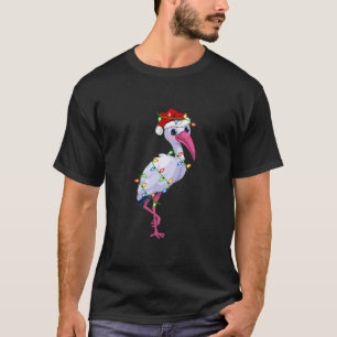 Ibis Bird Lover Lighting Xmas Santa Hat Ibis T-shirt