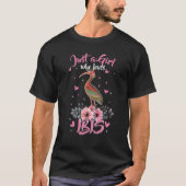 Ibis Bird voor vrouwen, gewoon een meisje dat van  T-shirt (Voorkant)