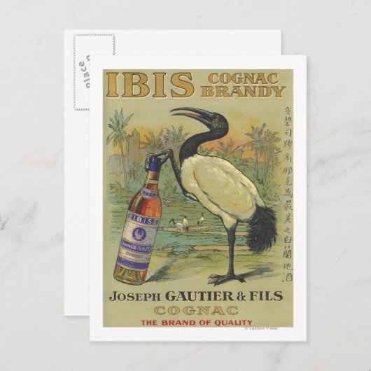 Ibis Cognac - Joseph Gautier & Fils Promo Briefkaart (Voorkant / Achterkant)