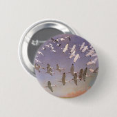 Ibis-kudde over watergebieden, vogels ronde button 5,7 cm (Voorkant /achterkant)