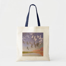 Ibis-kudde over watergebieden,  vogels tote bag